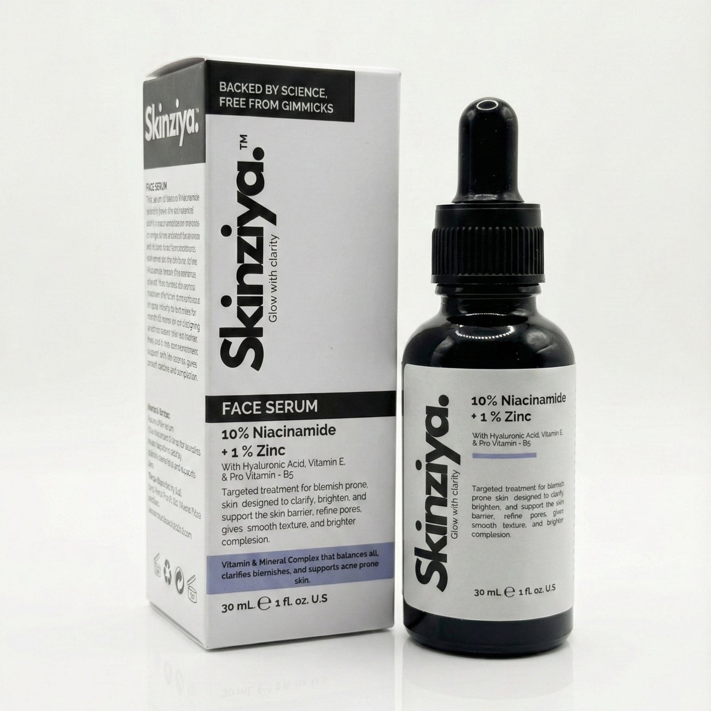 Skinziya 10% Niacinamide + 1% Zinc Serum – Oil Control & Pore Refining - Skinziya