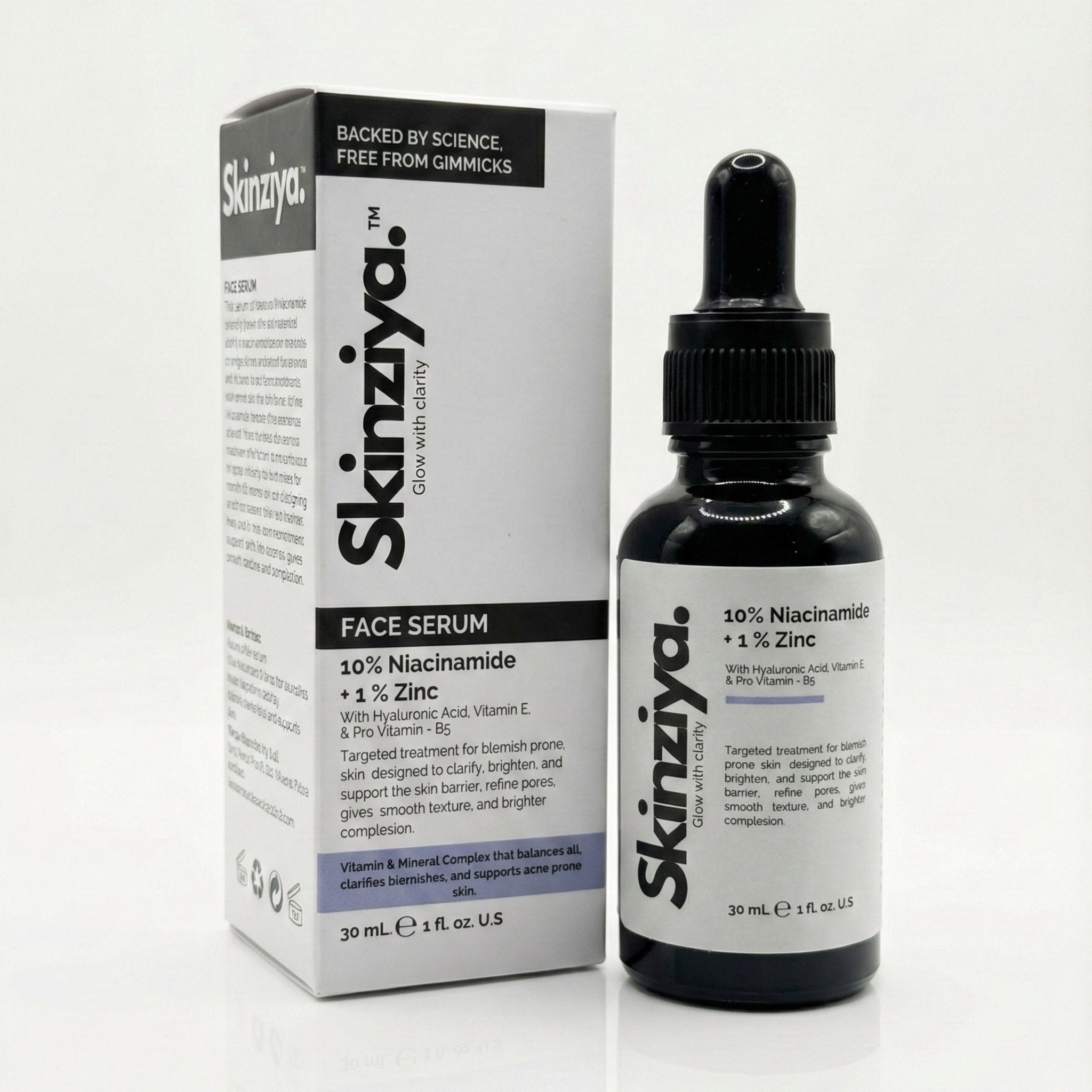 Skinziya 10% Niacinamide + 1% Zinc Serum – Oil Control & Pore Refining - Skinziya