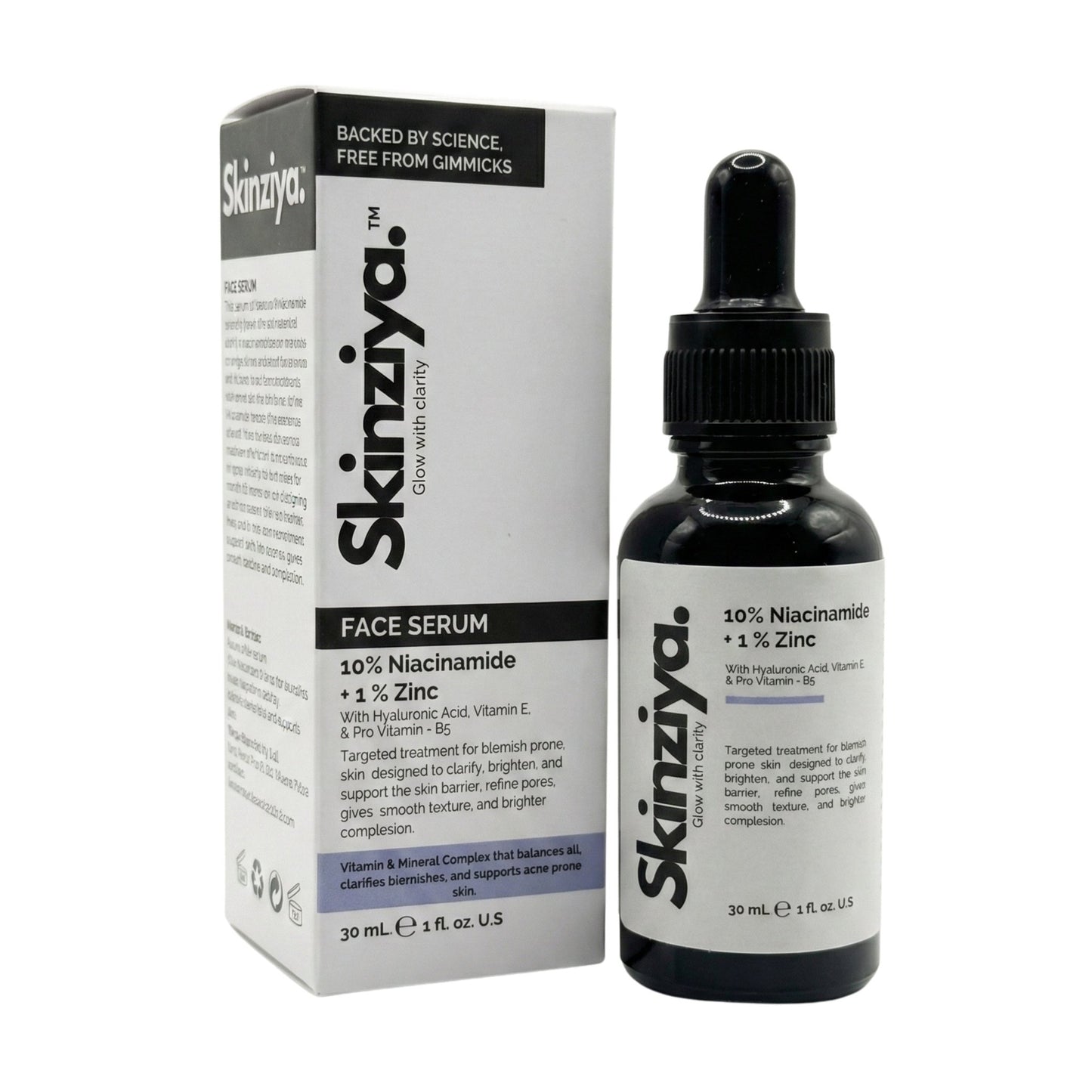 Skinziya 10% Niacinamide + 1% Zinc Serum – Oil Control & Pore Refining - Skinziya
