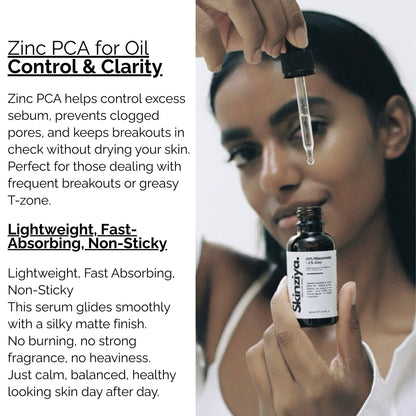 Skinziya 10% Niacinamide + 1% Zinc Serum – Oil Control & Pore Refining - Skinziya