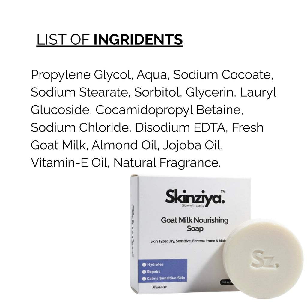 Skinziya Goat Milk Moisturizing Bath Soap – Gentle Hydration Bar - Skinziya
