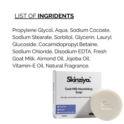 Skinziya Goat Milk Moisturizing Bath Soap – Gentle Hydration Bar - Skinziya