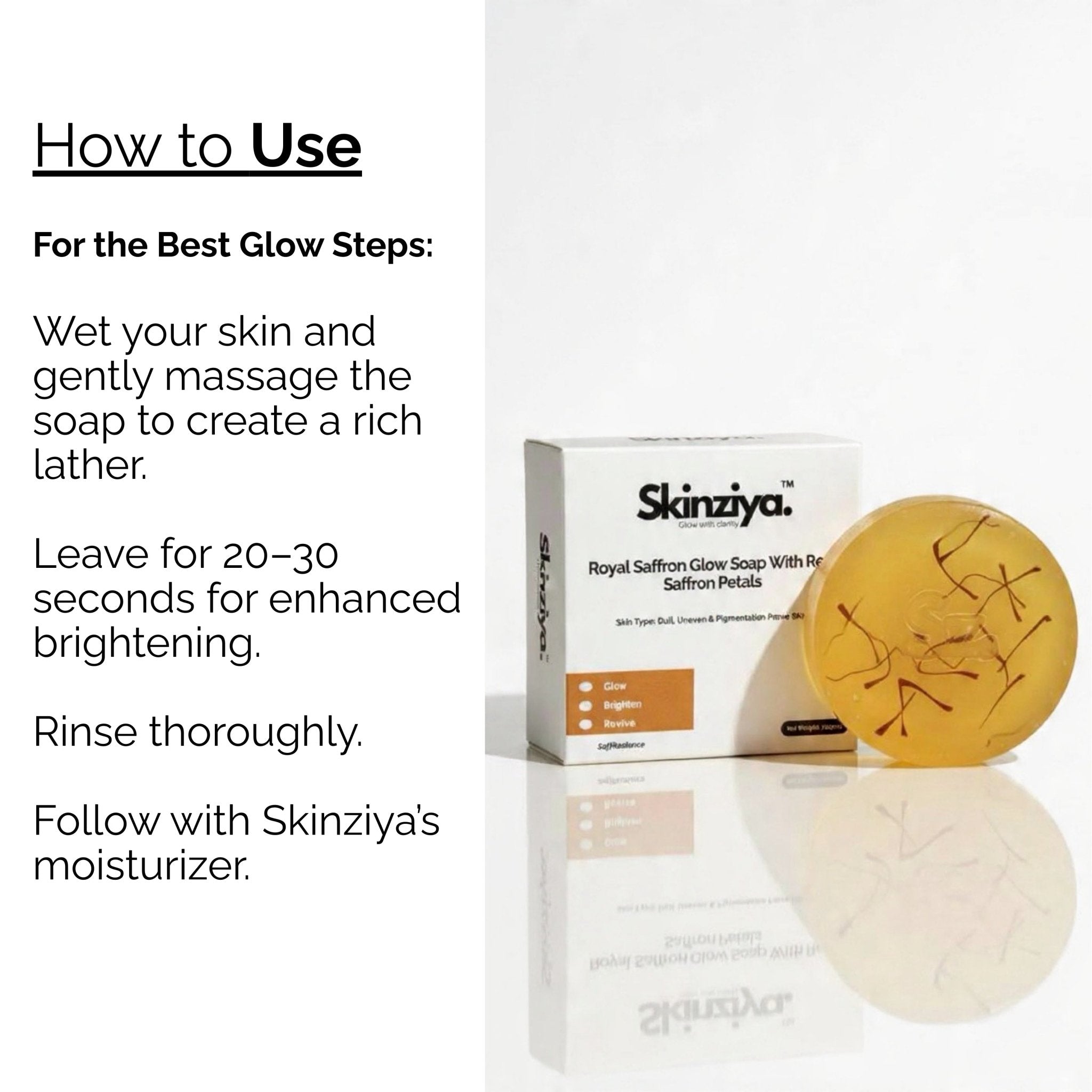 Skinziya Royal Saffron Glow Soap – Premium Brightening Formula - Skinziya