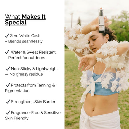 Skinziya SPF 50+ PA++++ Sunscreen – Broad Spectrum UVA/UVB Protection - Skinziya