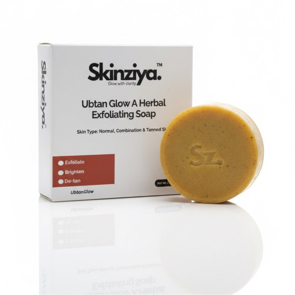 Skinziya Ubtan Herbal Brightening Bath Soap – Turmeric & Sandalwood - Skinziya